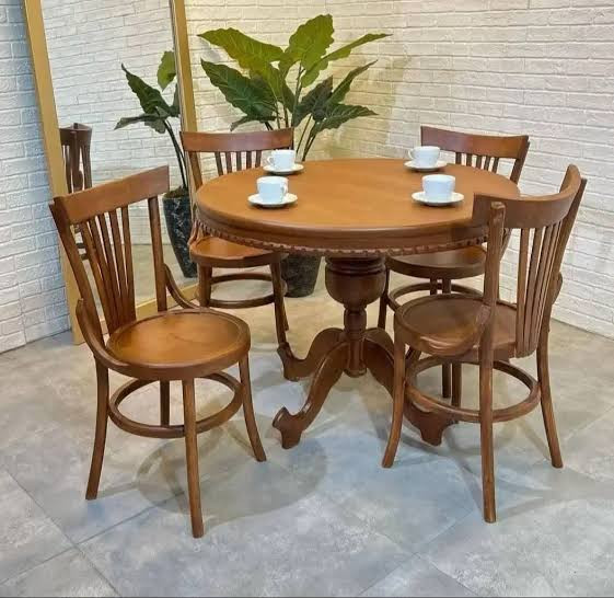 نهارخوری ۴نفره مدل لهستانی چوب راش پنج تیرک