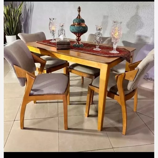 نهارخوری ۴نفره پیچک چوب توسکا