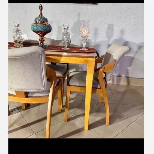 نهارخوری ۴نفره پیچک چوب توسکا
