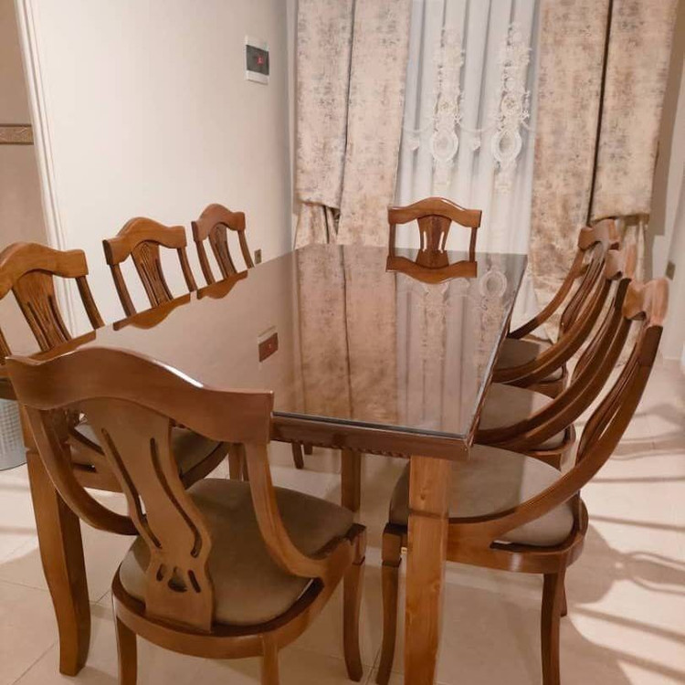 نهارخوری ۸نفره مدل گیتاری چوب توسکا