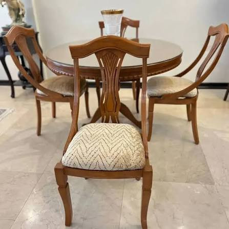 نهارخوری ۸نفره مدل گیتاری چوب توسکا