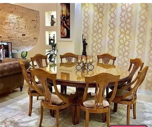 نهارخوری ۸نفره مدل گیتاری چوب توسکا