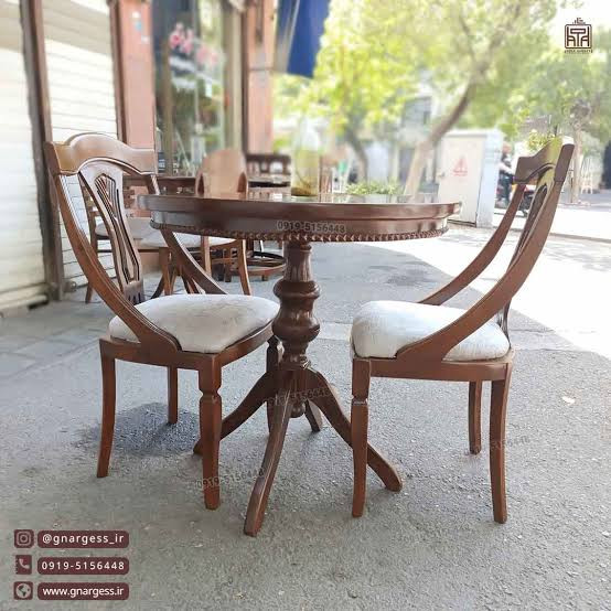 نهارخوری ۸نفره مدل گیتاری چوب توسکا