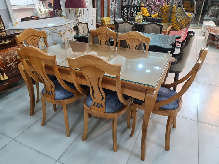 نهارخوری ۸نفره مدل گیتاری چوب توسکا